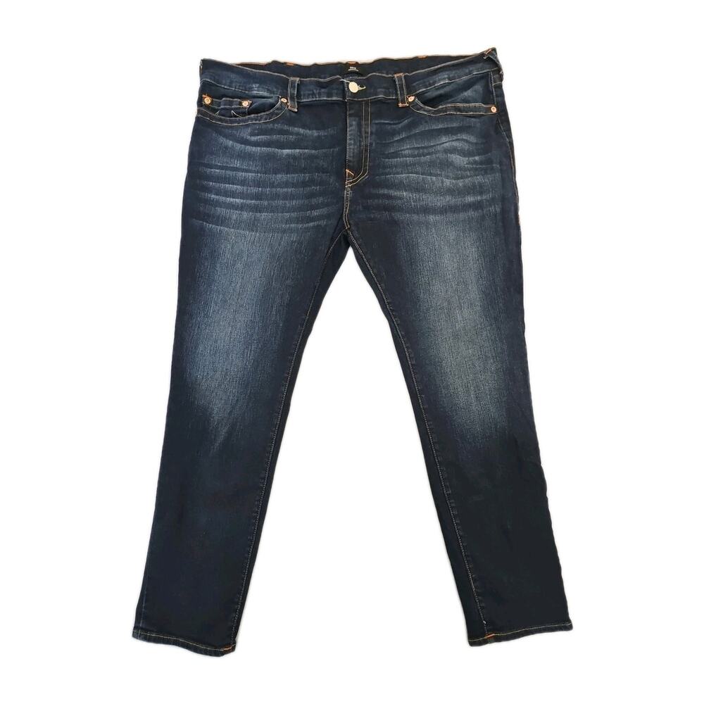 True Religion Rocco Relaxed Skinny Jeans Dark Wash Mens 46W 5 Pockets Trendy